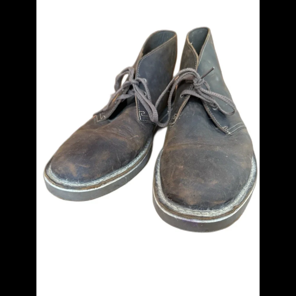 Clarks Mens 12 M Beeswax Brown Distressed Leather Desert Chukka Boots 15522